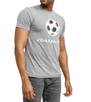RE:COVERED X Camiseta de hombre de la Copa Mundial de la FIFA 1990 con estampado de balón grande, algodón, manga corta, PCFFA134, gris
