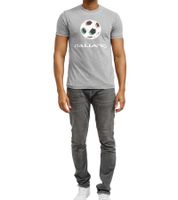 RE:COVERED X Camiseta de hombre de la Copa Mundial de la FIFA 1990 con estampado de balón grande, algodón, manga corta, PCFFA134, gris
