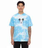 RE:COVERED X Disney Men's T-Shirt with Mickey Mouse Print, Cotton Crew Neck, MMDIS2787 Blue