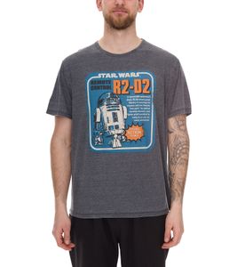 RE:COVERED X STAR WARS Herren T-Shirt mit R2D2-Print Baumwoll-Shirt Kurzarm-Shirt AKSTW2229 Dunkel-Grau