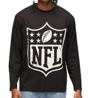 RE:COVERED X NFL Suéter de cuello redondo para hombre con logotipo grande de la NFL, suéter para fanáticos, algodón, MMNFL1192, negro