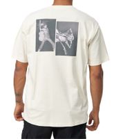 RE:COVERED X Bowie Herren T-Shirt mit "David Bowie King of Rock"-Print Baumwoll-Shirt Rundhals-Shirt MMPER769 Beige