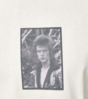 RE:COVERED X Bowie Herren T-Shirt mit "David Bowie King of Rock"-Print Baumwoll-Shirt Rundhals-Shirt MMPER769 Beige