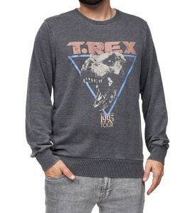 RE:COVERED X Jurassic Park Pull ras du cou pour homme avec imprimé T-Rex 1993 Vintage Manches longues Sweat-shirt MMUNV1960 Gris foncé