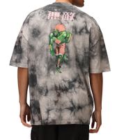 T-shirt homme RE:COVERED X CAPCOM avec imprimé Street Fighter Blanka, en coton, col rond, gris, MMDIF1880