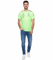 Mercedes-Benz AMG Petronas F1 T-shirt da uomo con loghi degli sponsor o George Russell Print Maglietta a maniche corte verde neon o viola
