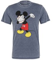 RE:COVERED X Disney T-shirt da uomo con stampa di Topolino in cotone a scollo tondo PCDIS1851 blu scuro mélange