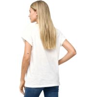 RE:COVERED X Disney T-shirt da donna con stampa di Topolino Camicia in cotone Camicia girocollo MMDIS2676 Ecru-Bianco