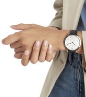 Pierre Cardin women's watch with a simple dial, analog quartz watch with a leather strap, 3ATM, 40mm CPI.200, black, black/gold, or black/silver