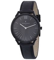 Pierre Cardin women's watch with a simple dial, analog quartz watch with a leather strap, 3ATM, 40mm CPI.200, black, black/gold, or black/silver