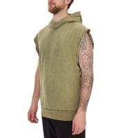 ROCKUPY Men's Hooded Tank Top, Sleeveless Cotton Shirt with Back Print, Tie-Dye Muscle Shirt 393827 Green