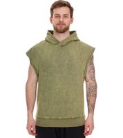 ROCKUPY Men's Hooded Tank Top, Sleeveless Cotton Shirt with Back Print, Tie-Dye Muscle Shirt 393827 Green