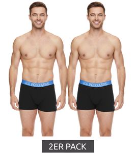 Lot de 2 U.S. POLO ASSN. Boxer homme en coton respirant 011601_US16133_02 999 Noir/Bleu clair