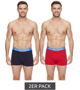 Lot de 2 U.S. POLO ASSN. Boxer homme en coton respirant 011601_US16133_02 999 Bleu foncé/Bleu clair/Rouge