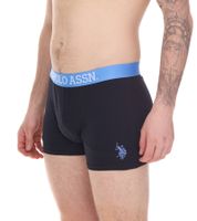Lot de 2 U.S. POLO ASSN. Boxer homme en coton respirant 011601_US16133_02 999 Noir/Bleu clair