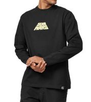 RE:COVERED X STAR WARS Herren Langarm-Shirt Das Imperium schlägt zurück oder mit Poster-Print Baumwoll-Shirt Longsleeve Weiß oder Schwarz