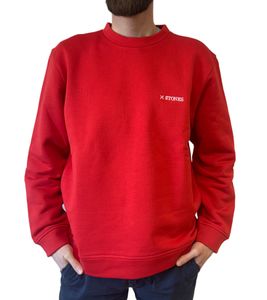 STONES Maglione da uomo Maglione in cotone Maglione girocollo Maglione oversize 400gsm Felpa rossa