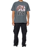 RE:COVERED X STAR WARS Herren T-Shirt Print mit Skywalker-Saga/R2D2 oder Das Imperium schlägt zurück-Print Baumwoll-Shirt Kurzarm-Shirt Dunkel-Grau