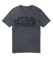 RE:COVERED X STAR WARS Herren T-Shirt Print mit Skywalker-Saga/R2D2 oder Das Imperium schlägt zurück-Print Baumwoll-Shirt Kurzarm-Shirt Dunkel-Grau