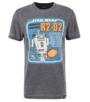 RE:COVERED X STAR WARS Herren T-Shirt Print mit Skywalker-Saga/R2D2 oder Das Imperium schlägt zurück-Print Baumwoll-Shirt Kurzarm-Shirt Dunkel-Grau