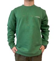 STONES Herren Sweatshirt aus Baumwolle cooler Oversized Pullover 400gsm modernes Shirt mit Rundhals und Stick-Logo Grün