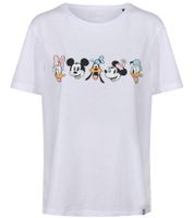 RE:COVERED X Disney T-shirt da donna con Topolino e amici o Topolino 1928 Stampa Maglietta in cotone Girocollo Maglietta bianca