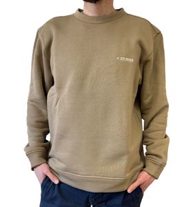 STONES Herren Pullover 400gsm Rundhals-Ausschnitt im Oversize Schnitt und aus Baumwolle Hell-Braun