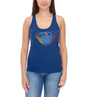 ROCKUPY Neoh Damen Tank-Top mit Totenkopf-Print Baumwoll-Shirt Sommer-Shirt 218006 Dunkelblau