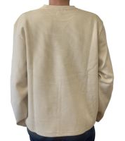 STONES Waffle Men's Cotton Waffle Sweater Oversized Crew Neck 400gsm Sweatshirt Beige