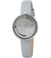 Pierre Cardin women's watch with a modern dial, analog quartz watch with a leather strap, 3 ATM, 32 mm CMA.000, pink, red, or gray