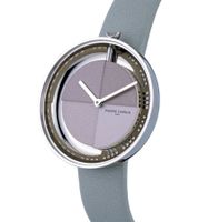 Pierre Cardin women's watch with a modern dial, analog quartz watch with a leather strap, 3 ATM, 32 mm CMA.000, pink, red, or gray