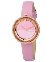 Pierre Cardin women's watch with a modern dial, analog quartz watch with a leather strap, 3 ATM, 32 mm CMA.000, pink, red, or gray
