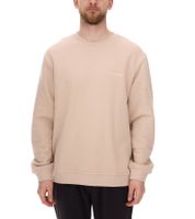 STONES Herren Oversized-Pullover moderner Baumwoll-Sweater mit Rundhals-Ausschnitt Sweatshirt 400gsm mit Logo-Stick Beige
