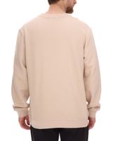STONES Herren Oversized-Pullover moderner Baumwoll-Sweater mit Rundhals-Ausschnitt Sweatshirt 400gsm mit Logo-Stick Beige