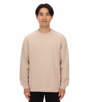 STONES Herren Oversized-Pullover moderner Baumwoll-Sweater mit Rundhals-Ausschnitt Sweatshirt 400gsm mit Logo-Stick Beige
