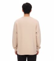 STONES Herren Oversized-Pullover moderner Baumwoll-Sweater mit Rundhals-Ausschnitt Sweatshirt 400gsm mit Logo-Stick Beige