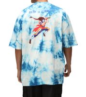 Camiseta de hombre RE:COVERED X CAPCOM con estampado de Street Fighter Vega, Ryu y Blanka, de algodón, cuello redondo, MMDIF18, azul/gris/morado