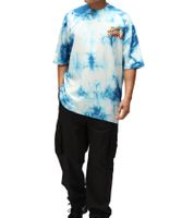 Camiseta de hombre RE:COVERED X CAPCOM con estampado de Street Fighter Vega, Ryu y Blanka, de algodón, cuello redondo, MMDIF18, azul/gris/morado