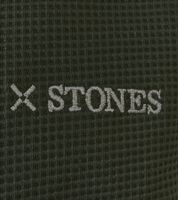 STONES Waffle Herren Sweat-Shirt aus Baumwolle in Waffel-Optik Oversized-Pullover mit Rundhals-Ausschnitt 400gsm Longsleeve Khaki