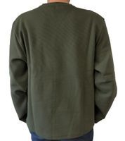 STONES Waffle Herren Sweat-Shirt aus Baumwolle in Waffel-Optik Oversized-Pullover mit Rundhals-Ausschnitt 400gsm Longsleeve Khaki
