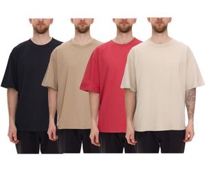 T-shirt homme STONES, chemise simple en coton avec col rond et logo brodé, chemise à manches courtes, 240 g/m², oversize, rouge, noir, beige ou marron clair