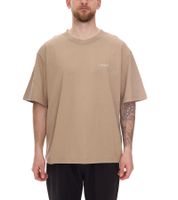 T-shirt homme STONES, chemise simple en coton avec col rond et logo brodé, chemise à manches courtes, 240 g/m², oversize, rouge, noir, beige ou marron clair