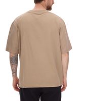 T-shirt homme STONES, chemise simple en coton avec col rond et logo brodé, chemise à manches courtes, 240 g/m², oversize, rouge, noir, beige ou marron clair