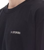 T-shirt homme STONES, chemise simple en coton avec col rond et logo brodé, chemise à manches courtes, 240 g/m², oversize, rouge, noir, beige ou marron clair