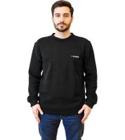 Sweat-shirt homme STONES avec logo brodé, pull basique, pull moderne en coton 400 g/m², chemise à manches longues, noir