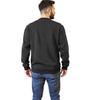 Sweat-shirt homme STONES avec logo brodé, pull basique, pull moderne en coton 400 g/m², chemise à manches longues, noir
