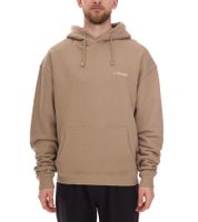 STONES Herren Oversized-Hoodie moderner Baumwoll-Hoodie 400gsm mit Kapuze mit Logo-Stickerei Hellbraun