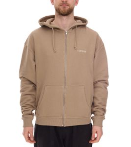 STONES Herren Oversized-Jacke moderner Baumwoll-Jacke 400gsm mit Kapuze mit Logo-Stickerei Hellbraun