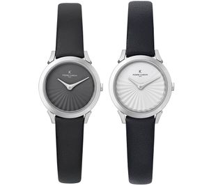 Reloj de señora Pierre Cardin con esfera sencilla, reloj analógico de cuarzo con correa de piel, 3ATM, 27 mm CPI.250, negro/blanco o negro
