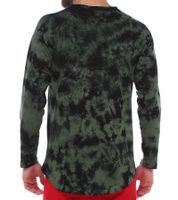 ROCKUPY Herren Longsleeve dünner Baumwoll-Pullover mit "Punk´s not Dead" Print 393820 Grün/Schwarz